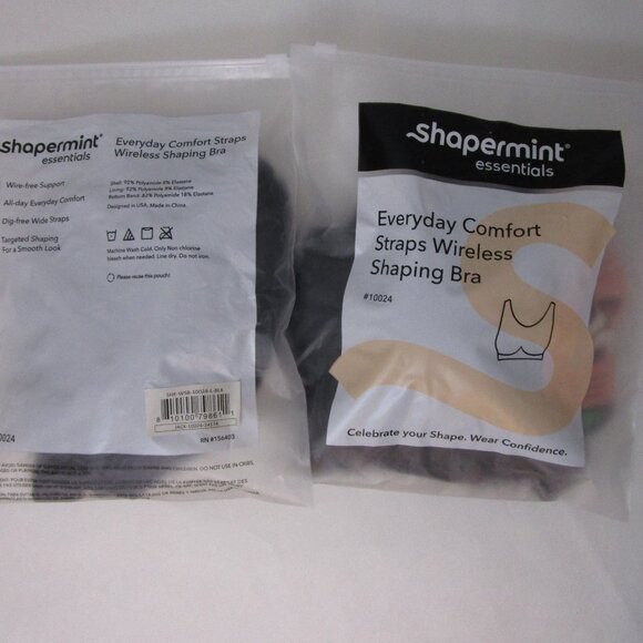 Essentials Everyday Comfort Straps Wireless Shaping Bra Black - Picture 3 of 9